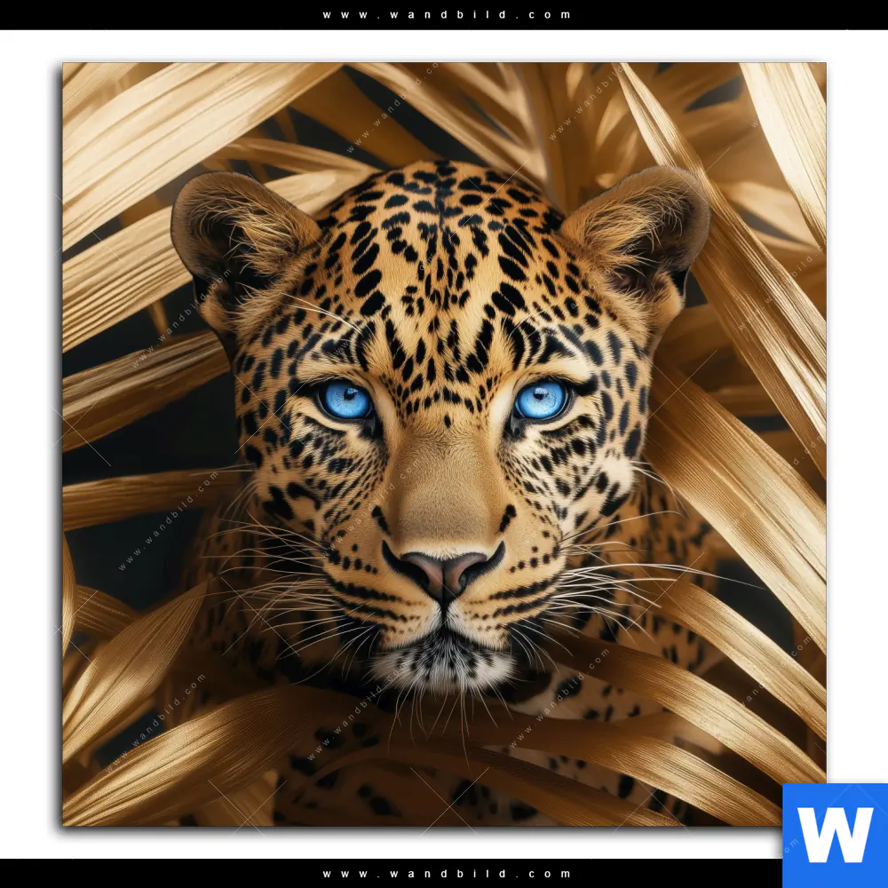 Poster | Leopard im goldenen Dschungel | Quadrat - Image 2