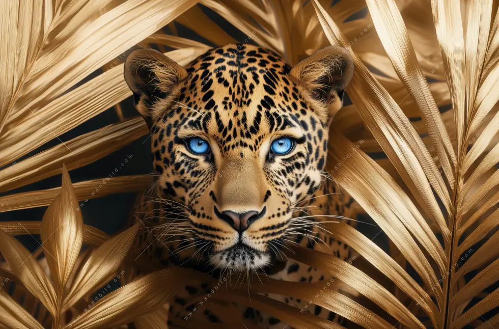 Poster | Leopard im goldenen Dschungel | Quadrat - Image 5