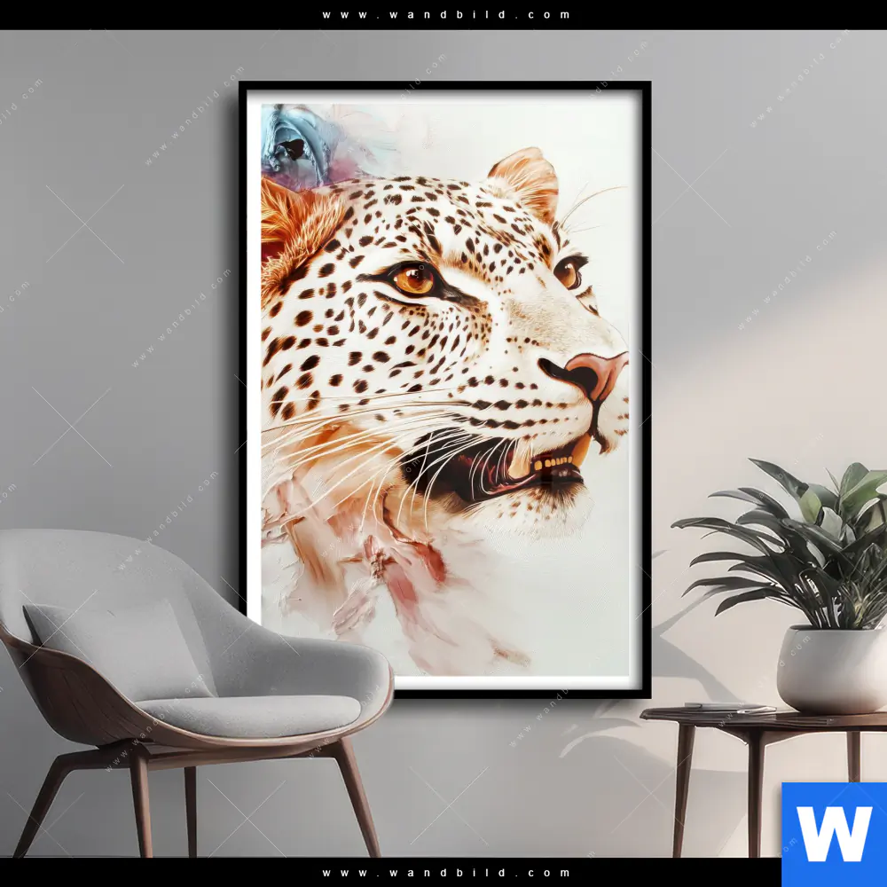 Poster | Leopard in Farbexplosion | Hochformat
