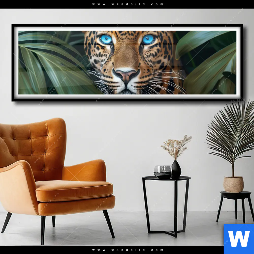 Poster | Leopard mit blauen Augen | Panorama