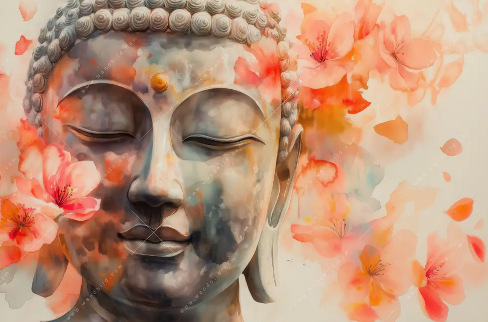Poster | Meditativer Buddha in Blumen | Querformat - Image 5