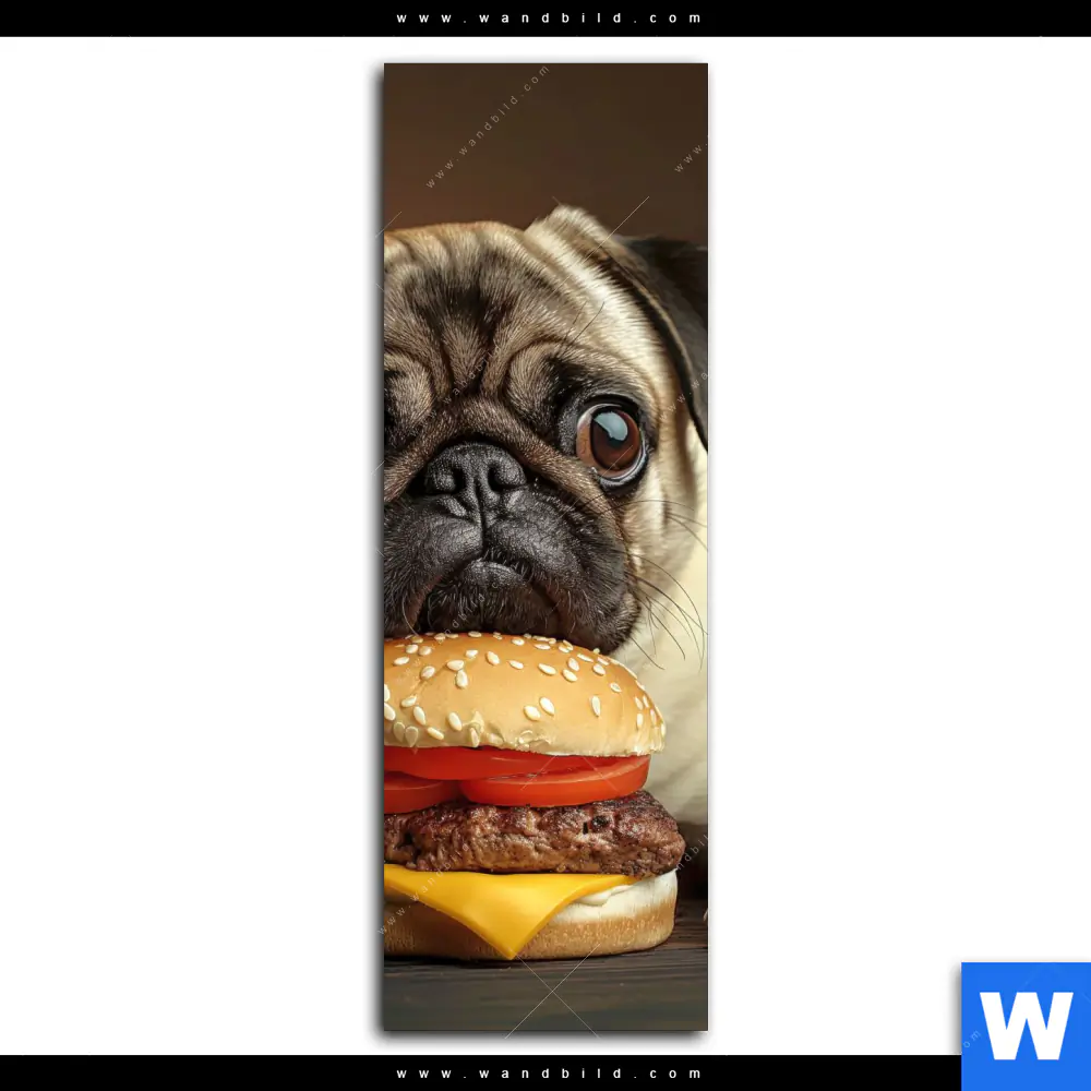 Poster | Mops mit Cheeseburger | Schmal - Image 2