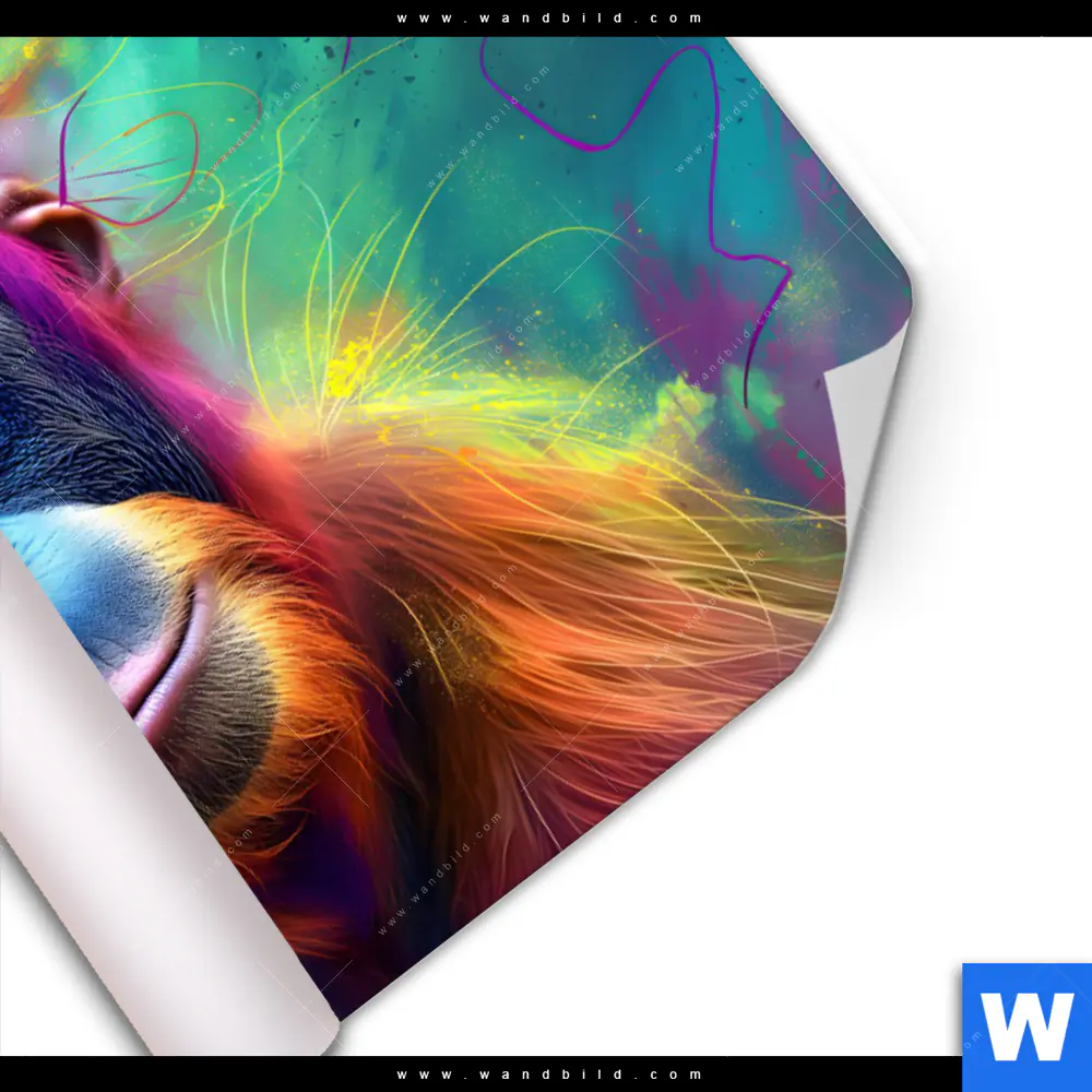 Poster | Orang-Utan in Regenbogenfarben | Querformat - Image 3