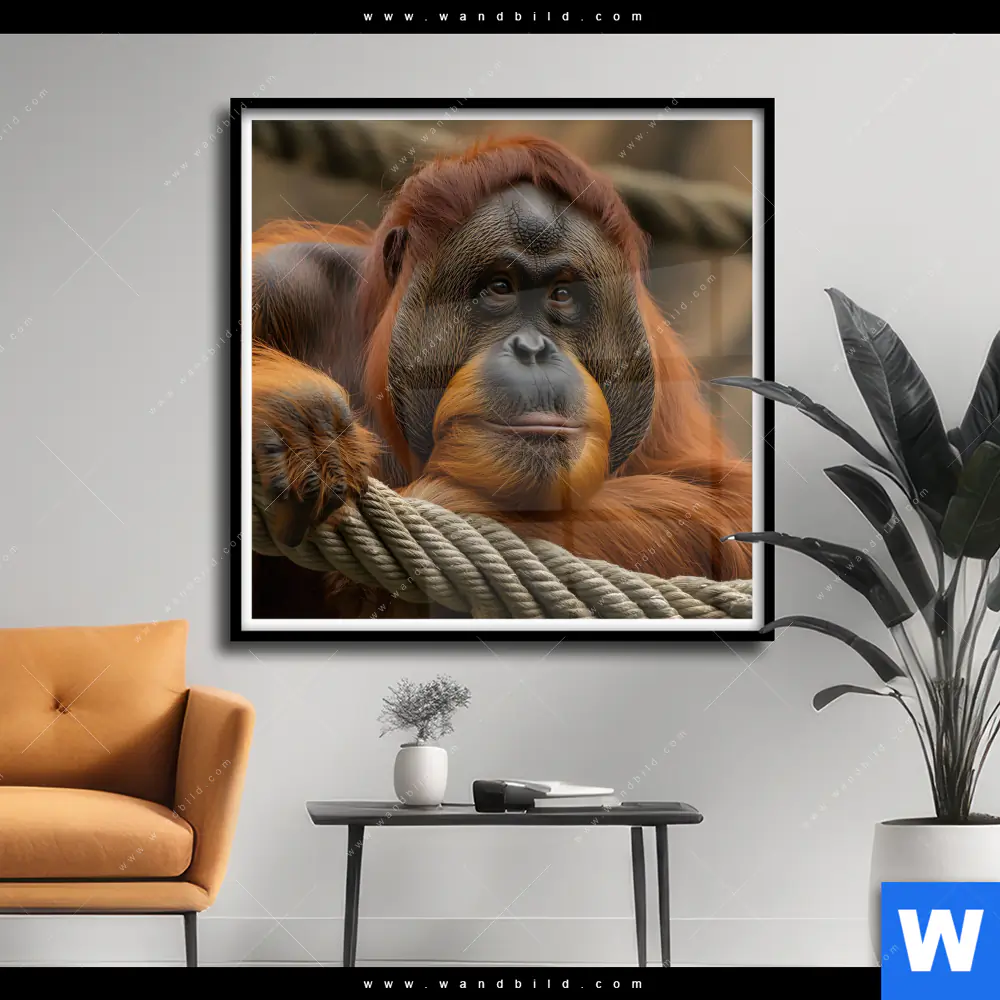 Poster | Orang-Utan mit sanftem Blick | Quadrat