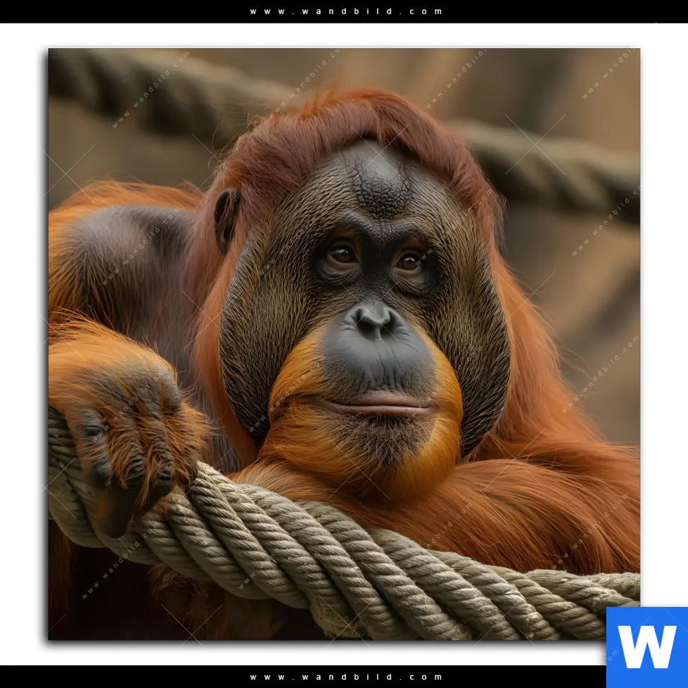 Poster | Orang-Utan mit sanftem Blick | Quadrat - Image 2