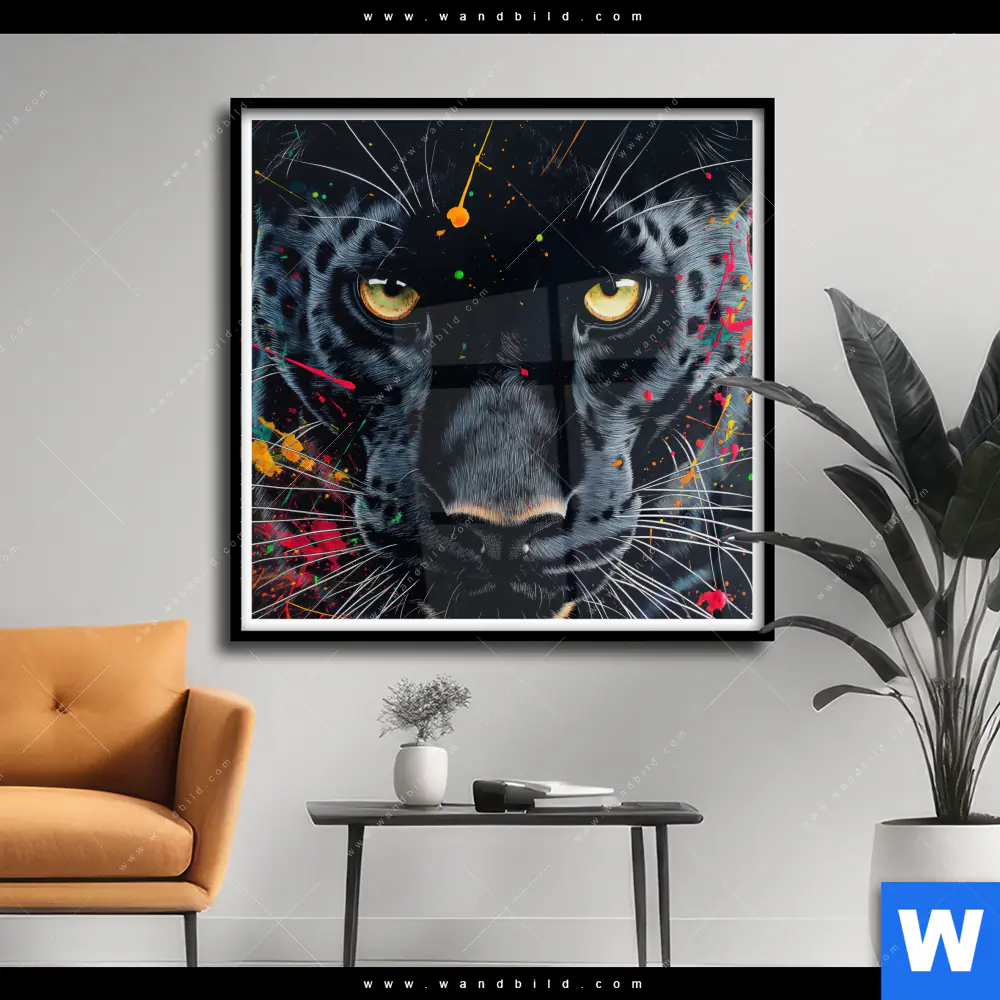 Poster | Panther Farbexplosion | Quadrat