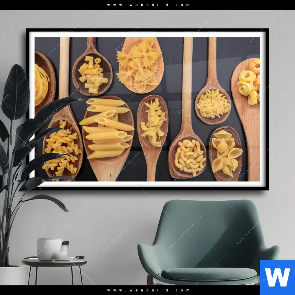 Poster | Pasta auf Löffeln | Querformat