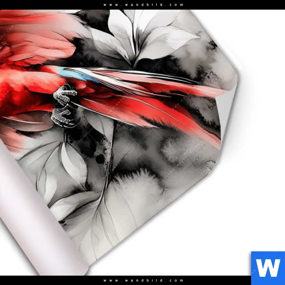 Poster | Roter Papagei im Flug | Querformat - Image 3