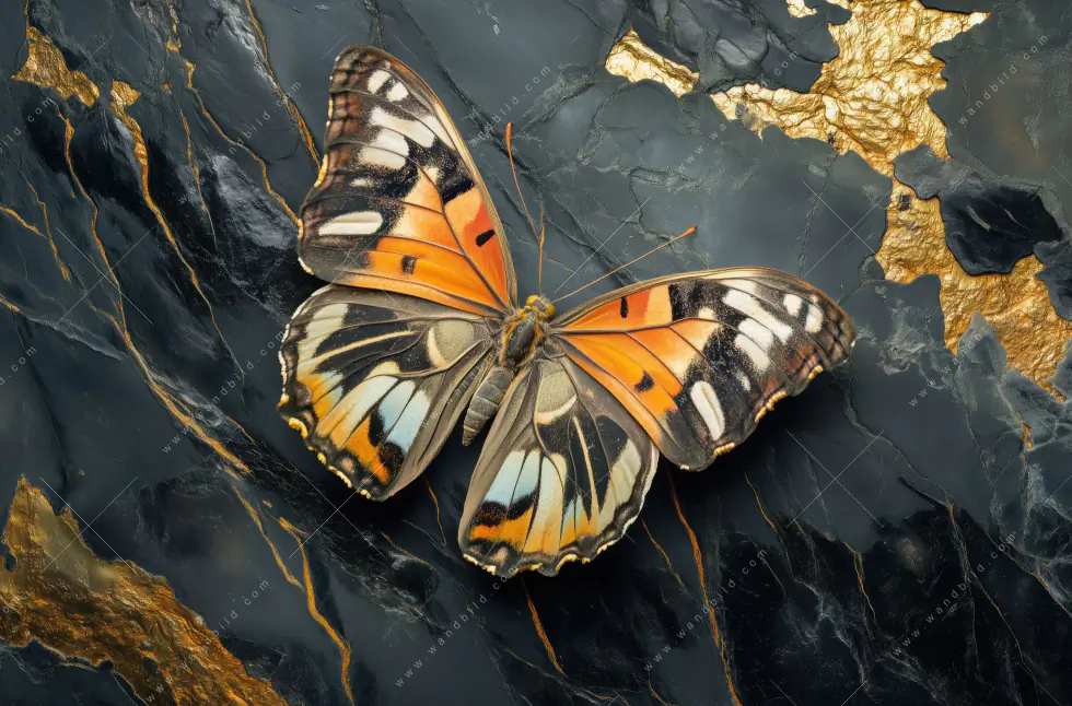 Poster | Schmetterling auf Marmor | Querformat - Image 5