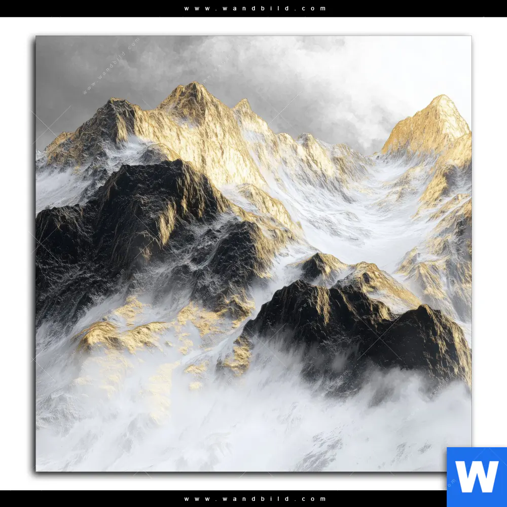 Poster | Stille der goldenen Berge | Quadrat - Image 2