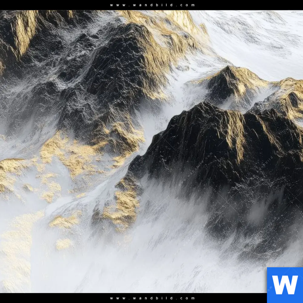 Poster | Stille der goldenen Berge | Quadrat - Image 4