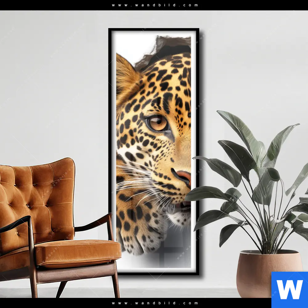 Poster | Wanddurchbruch - Leopard | Schmal