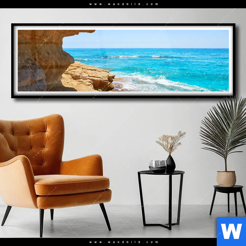 Poster | Wellenrauschen und Felsenklippe | Panorama