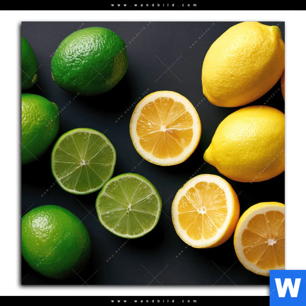 Poster | Zitronen und Limetten | Quadrat - Image 2