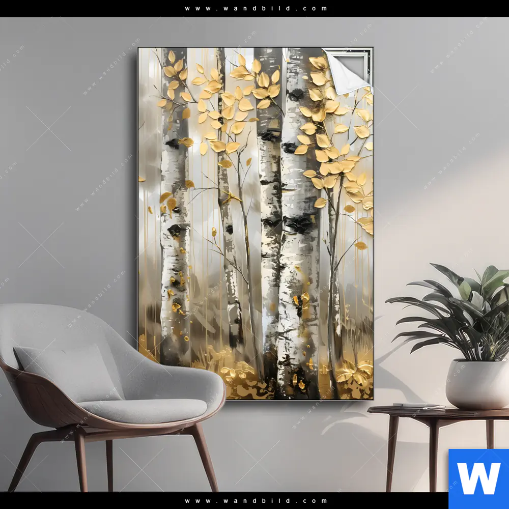 Spannbild | Abstrakter Birkenwald | Hochformat