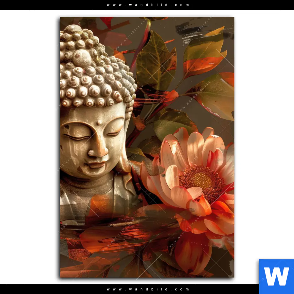 Spannbild | Abstrakter Buddha & Blumen | Hochformat - Image 2