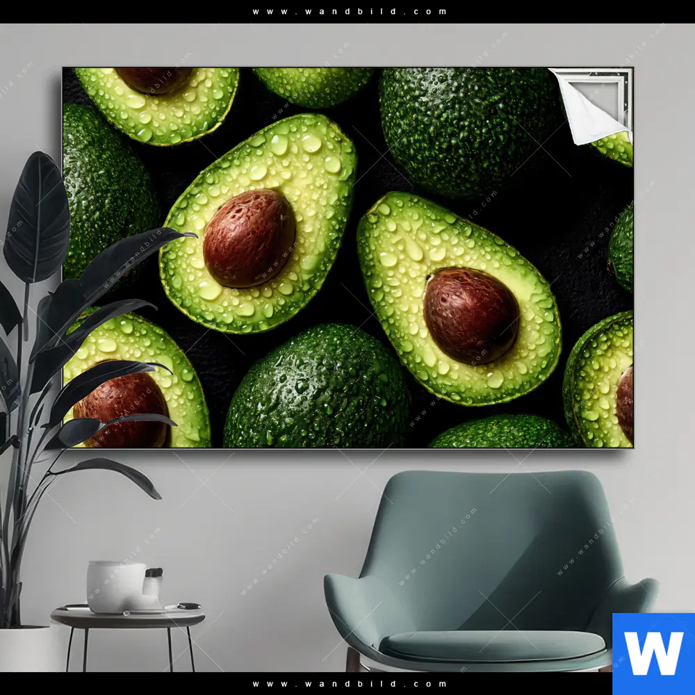 Spannbild | Avocados mit Wassertropfen | Querformat