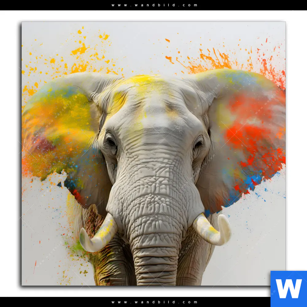 Spannbild | Farbenexplosion mit Elefant | Quadrat - Image 2