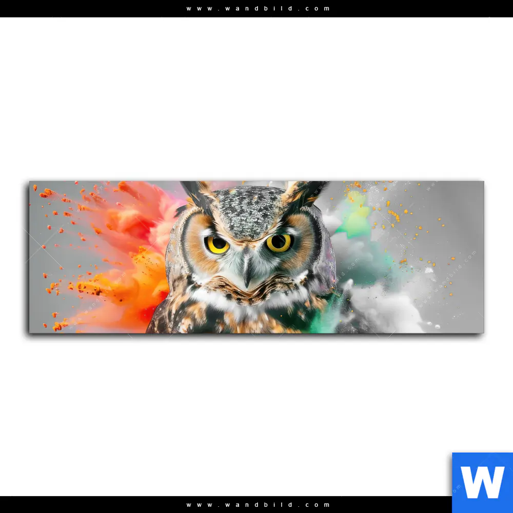Spannbild | Farbenexplosion mit Eule | Panorama - Image 2