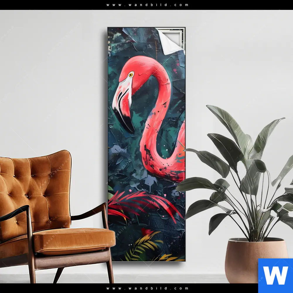 Spannbild | Flamingo - Dschungel Eleganz | Schmal