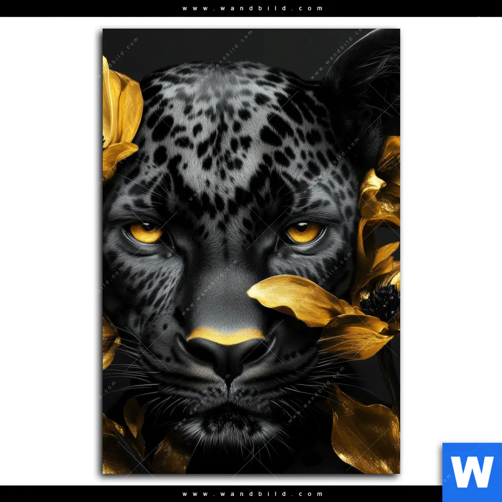 Spannbild | Goldblumen & Panther | Hochformat - Image 2