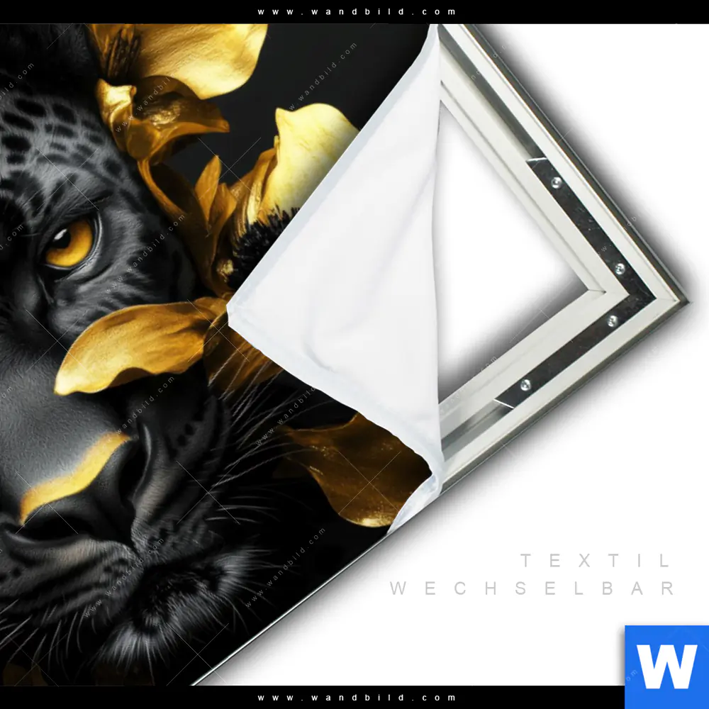 Spannbild | Goldblumen & Panther | Querformat - Image 3
