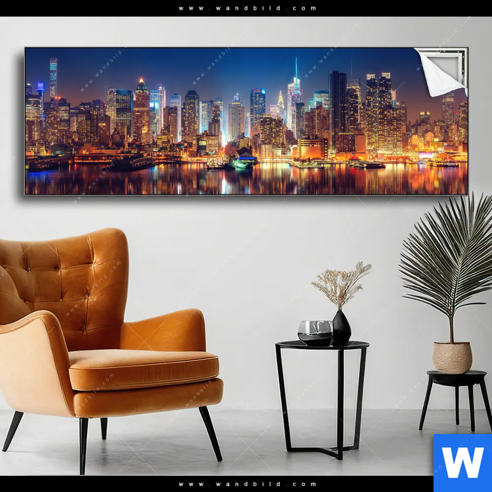 Spannbild | Manhattan bei Nacht | Panorama