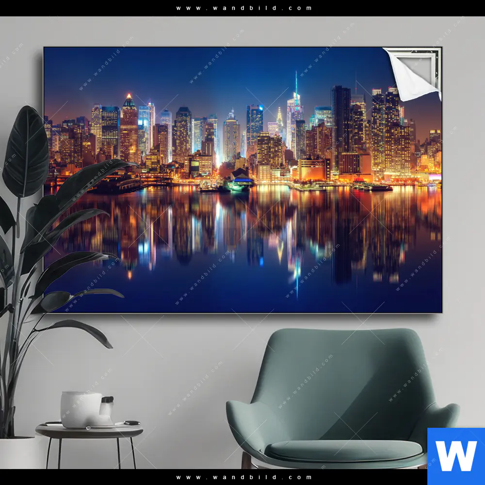 Spannbild | Manhattan bei Nacht | Querformat