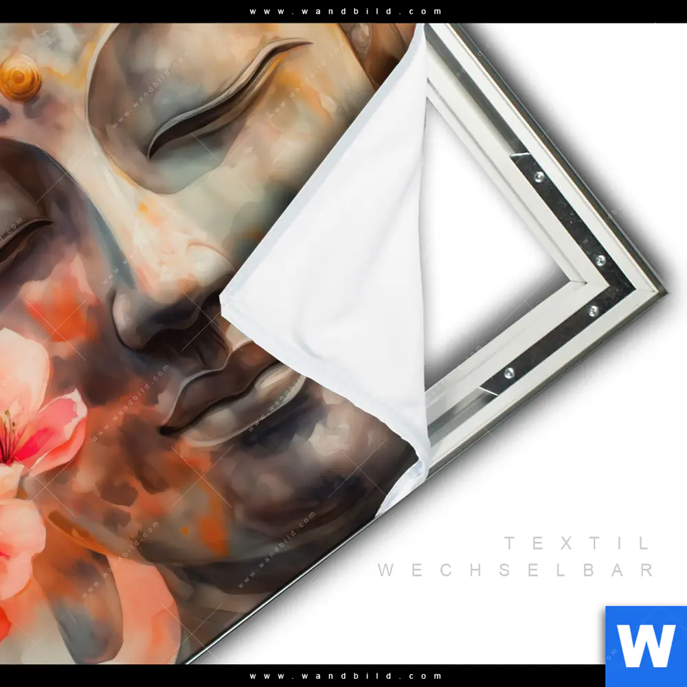 Spannbild | Meditativer Buddha in Blumen | Quadrat - Image 3