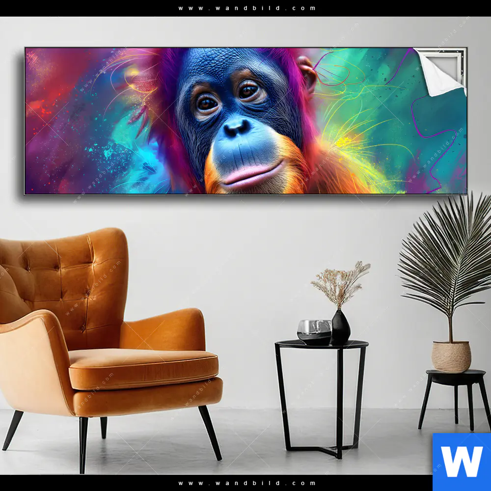 Spannbild | Orang-Utan in Regenbogenfarben | Panorama