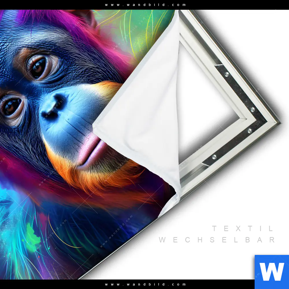 Spannbild | Orang-Utan in Regenbogenfarben | Quadrat - Image 3