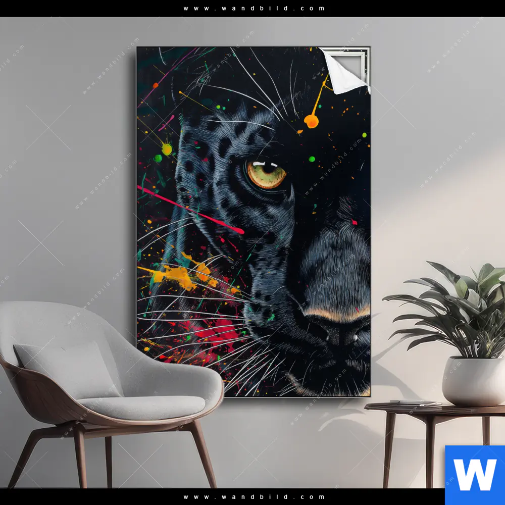 Spannbild | Panther Farbexplosion | Hochformat
