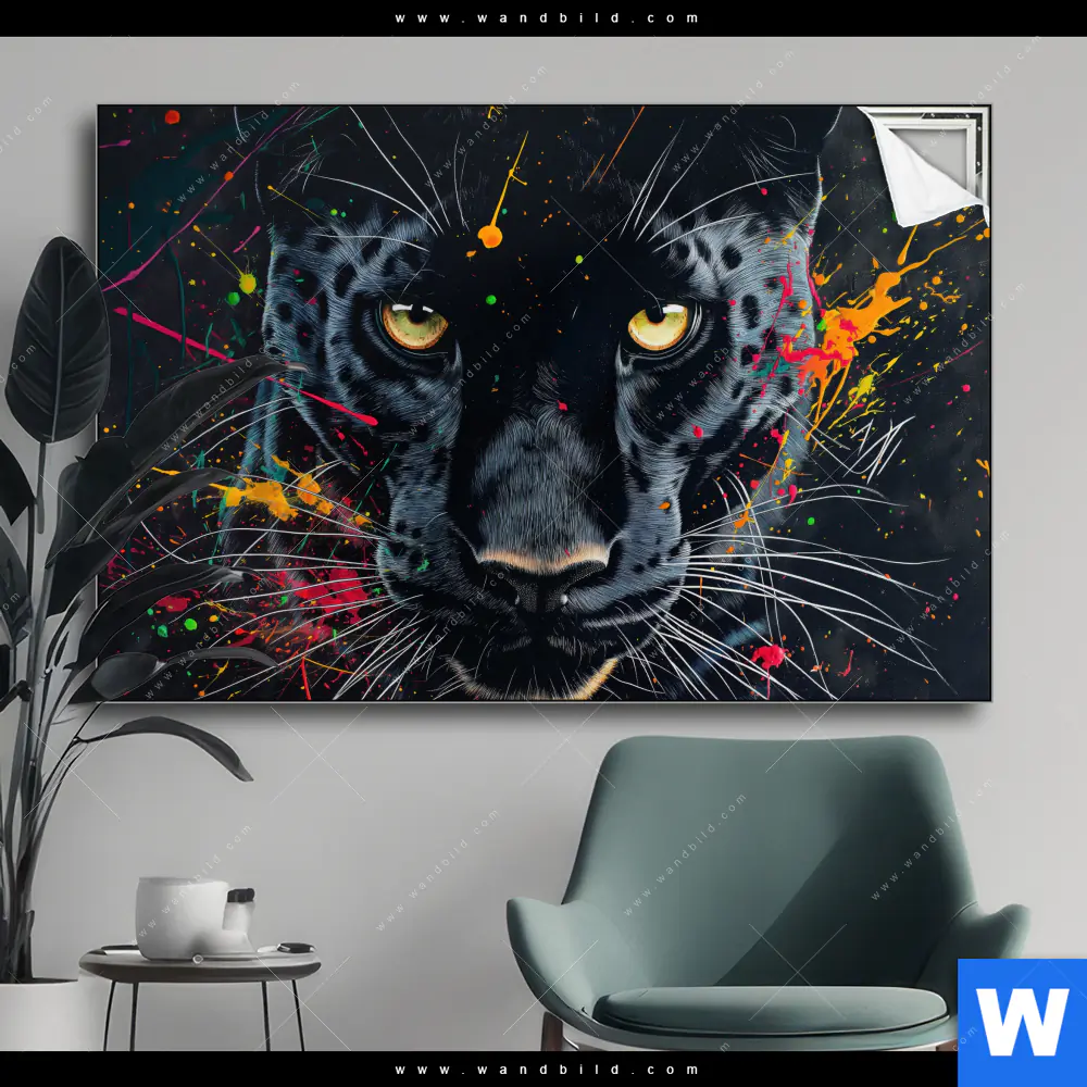 Spannbild | Panther Farbexplosion | Querformat