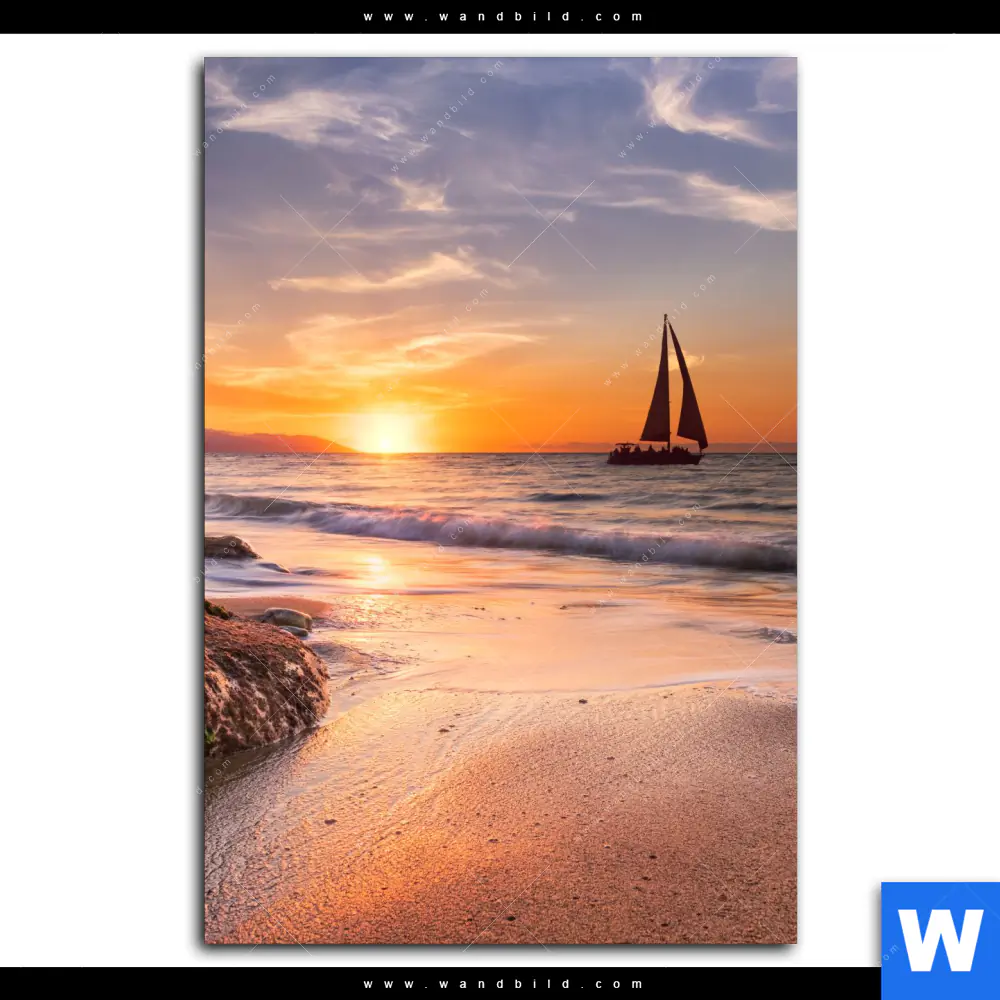 Spannbild | Segelboot im Sonnenuntergang | Hochformat - Image 2