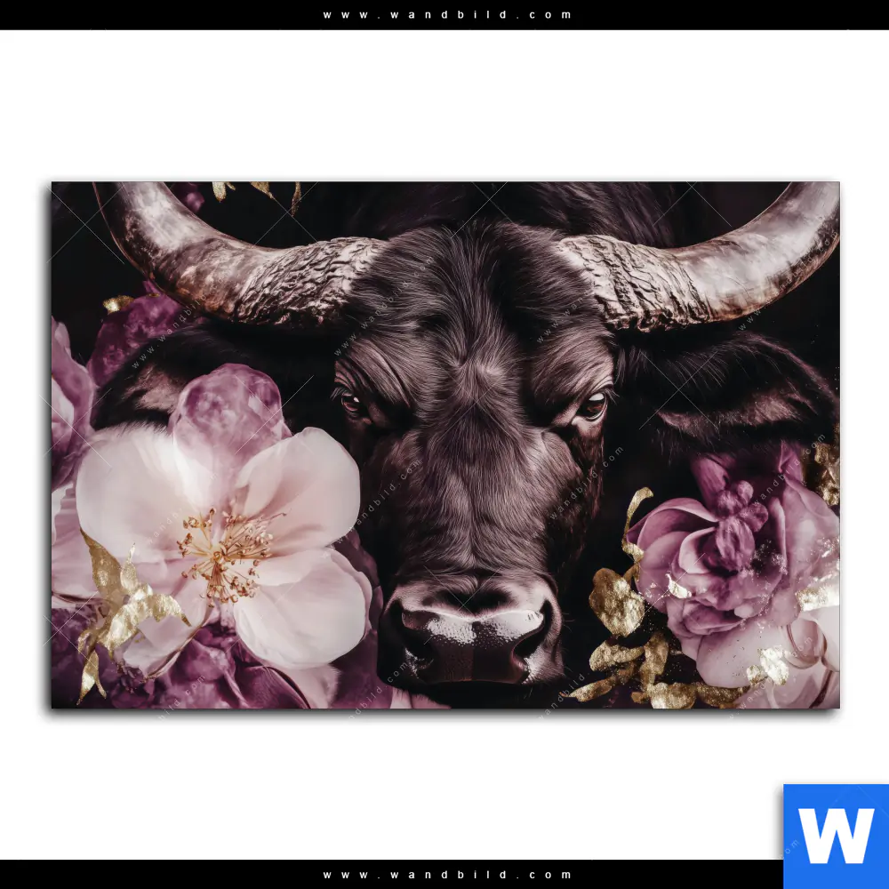Spannbild | Stier mit Blumen | Querformat - Image 2