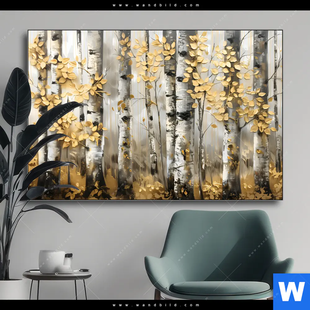Wechselmotiv | Abstrakter Birkenwald | Querformat