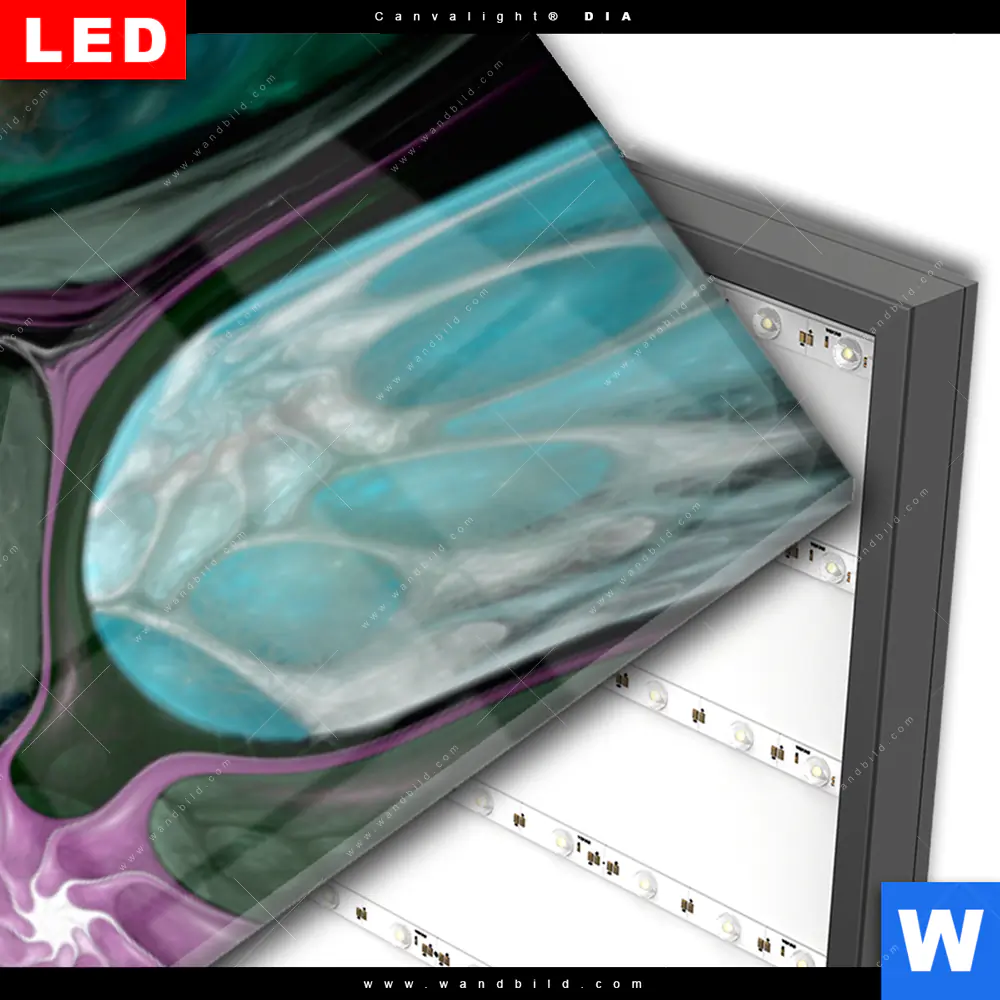 Wechselmotiv Acrylglas Canvalight® DIA | Abstrakte Bunte Blasen | Panorama - Image 3