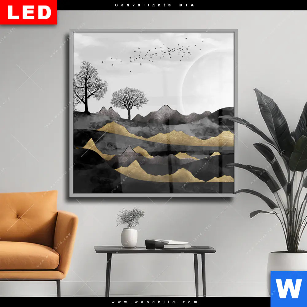 Wechselmotiv Acrylglas Canvalight® DIA | Abstrakte Landschaft No.2 | Quadrat