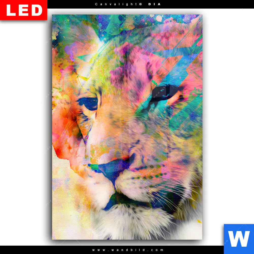Wechselmotiv Acrylglas Canvalight® DIA | Abstrakte Löwin | Hochformat - Image 2