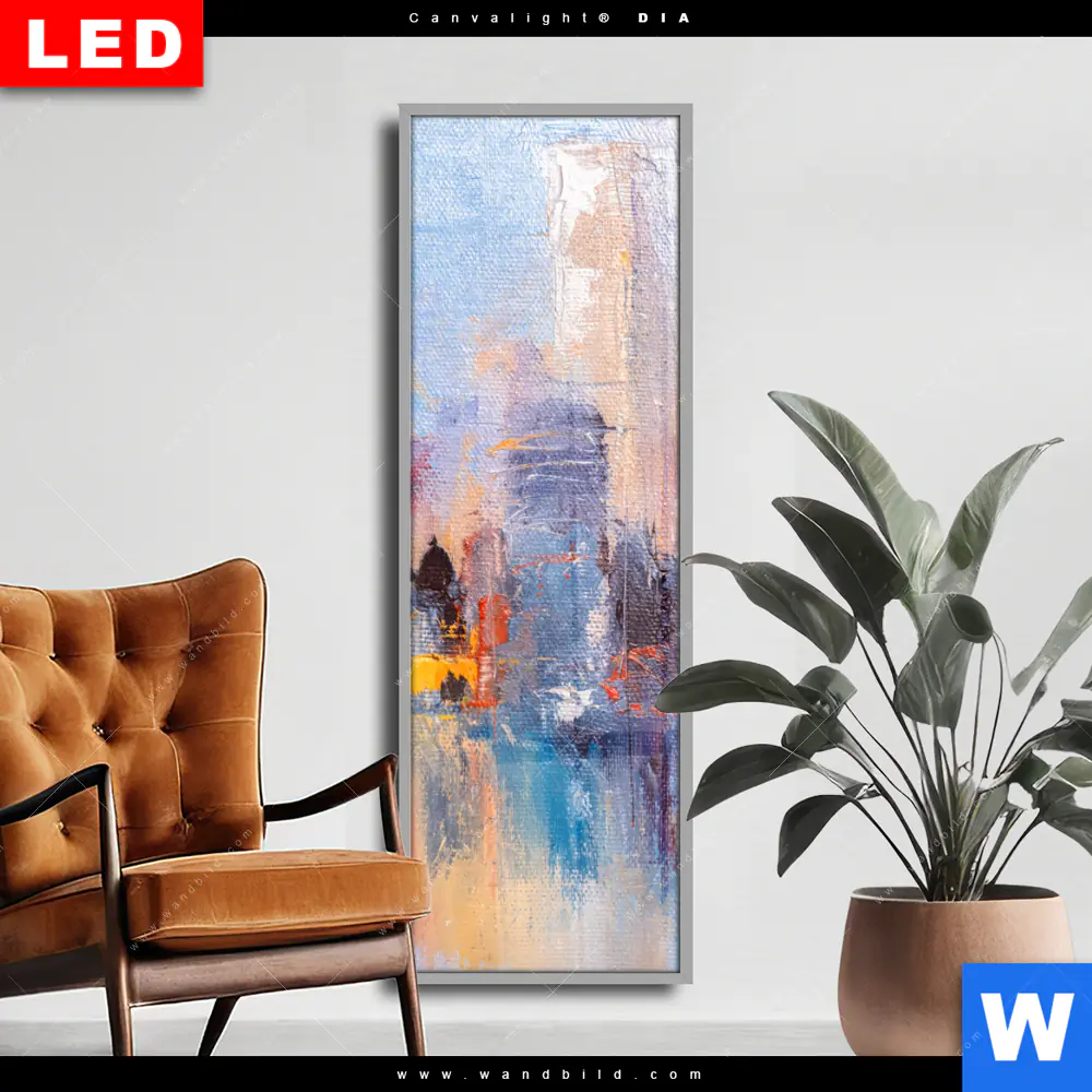 Wechselmotiv Acrylglas Canvalight® DIA | Abstrakte Skyline No.2 | Schmal