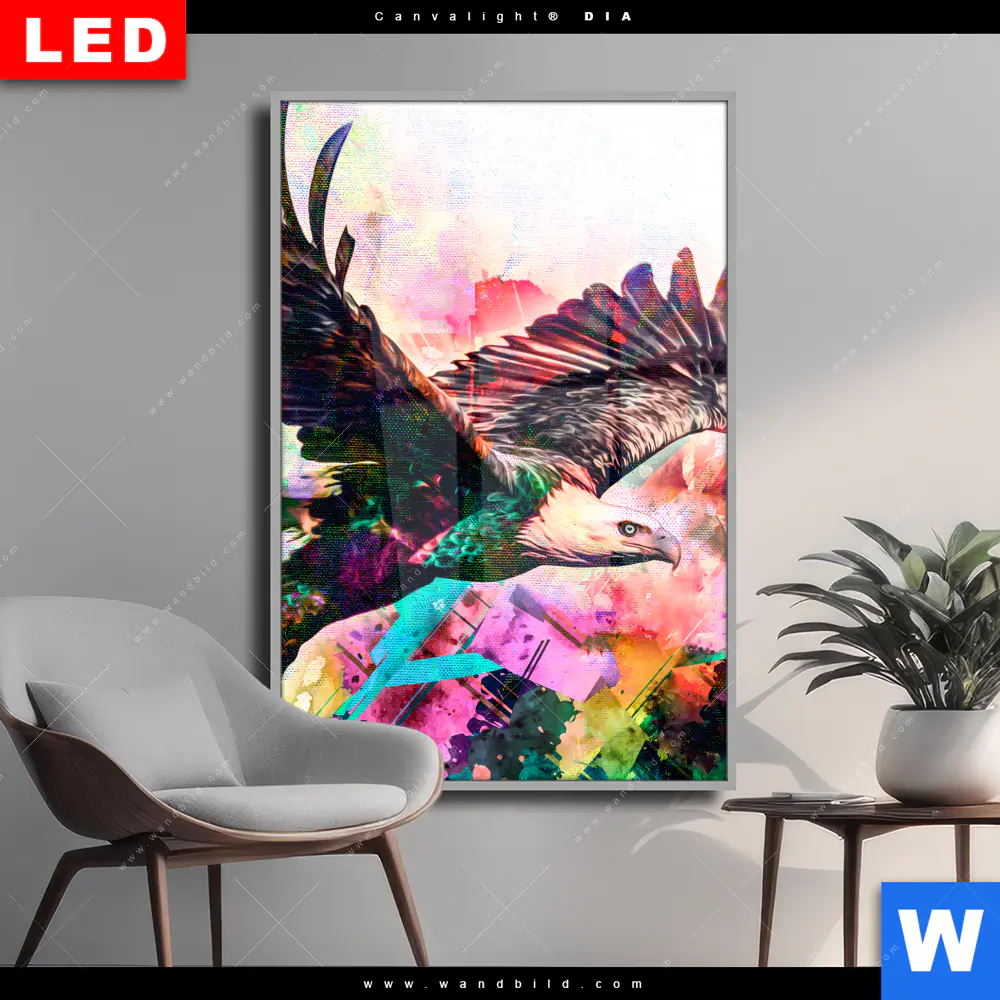 Wechselmotiv Acrylglas Canvalight® DIA | Abstrakter Adler | Hochformat