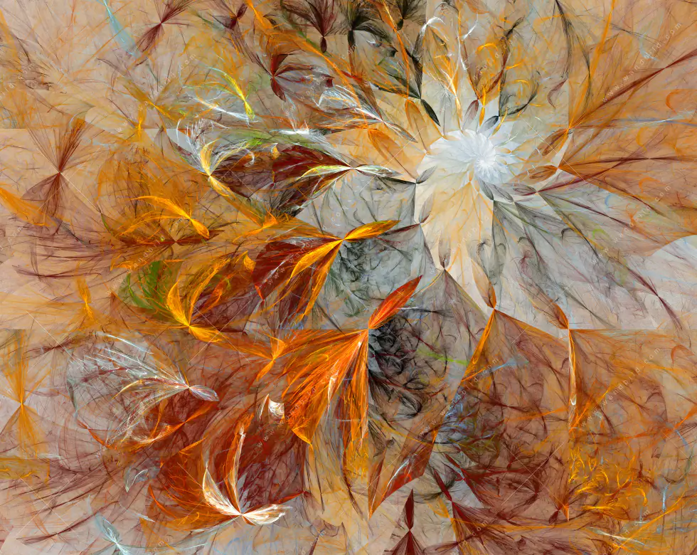 Wechselmotiv Acrylglas Canvalight® DIA | Abstrakter Blütenzauber in orange | Quadrat - Image 5