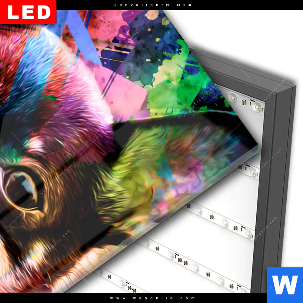 Wechselmotiv Acrylglas Canvalight® DIA | Abstrakter Chihuahua | Hochformat - Image 3