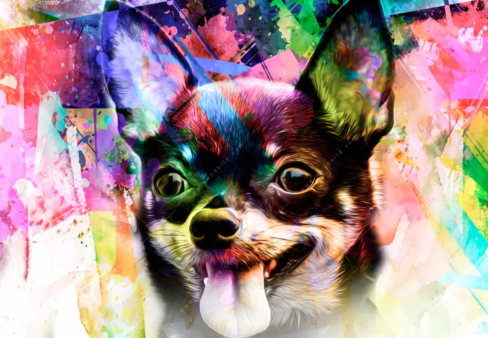 Wechselmotiv Acrylglas Canvalight® DIA | Abstrakter Chihuahua | Panorama - Image 5