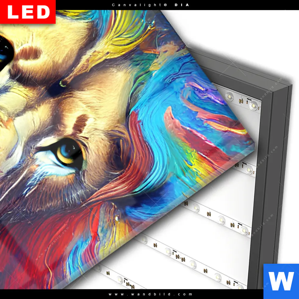 Wechselmotiv Acrylglas Canvalight® DIA | Abstrakter Löwenkopf | Hochformat - Image 3