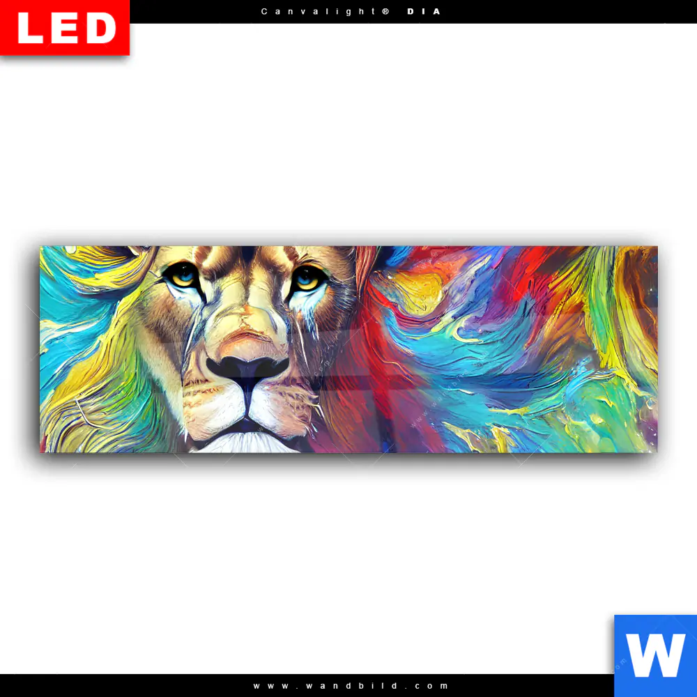 Wechselmotiv Acrylglas Canvalight® DIA | Abstrakter Löwenkopf | Panorama - Image 2