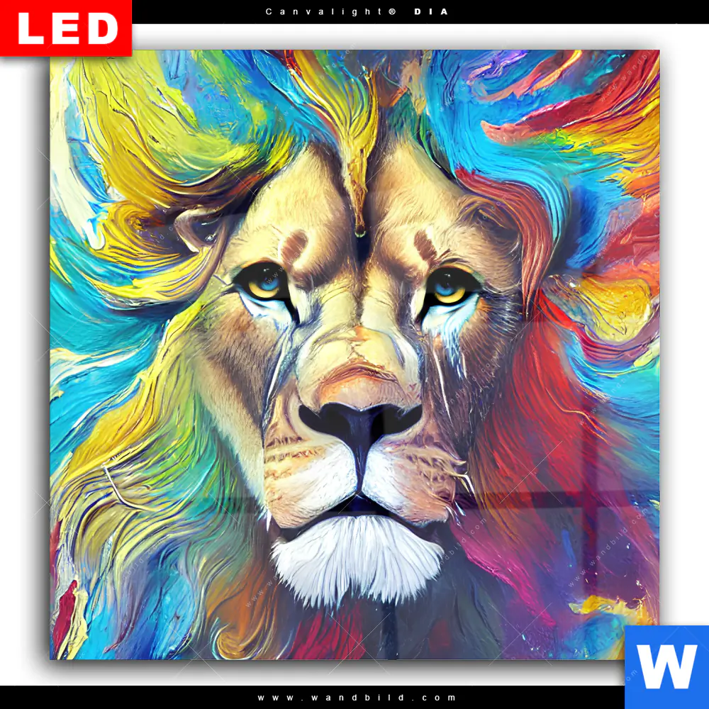 Wechselmotiv Acrylglas Canvalight® DIA | Abstrakter Löwenkopf | Quadrat - Image 2