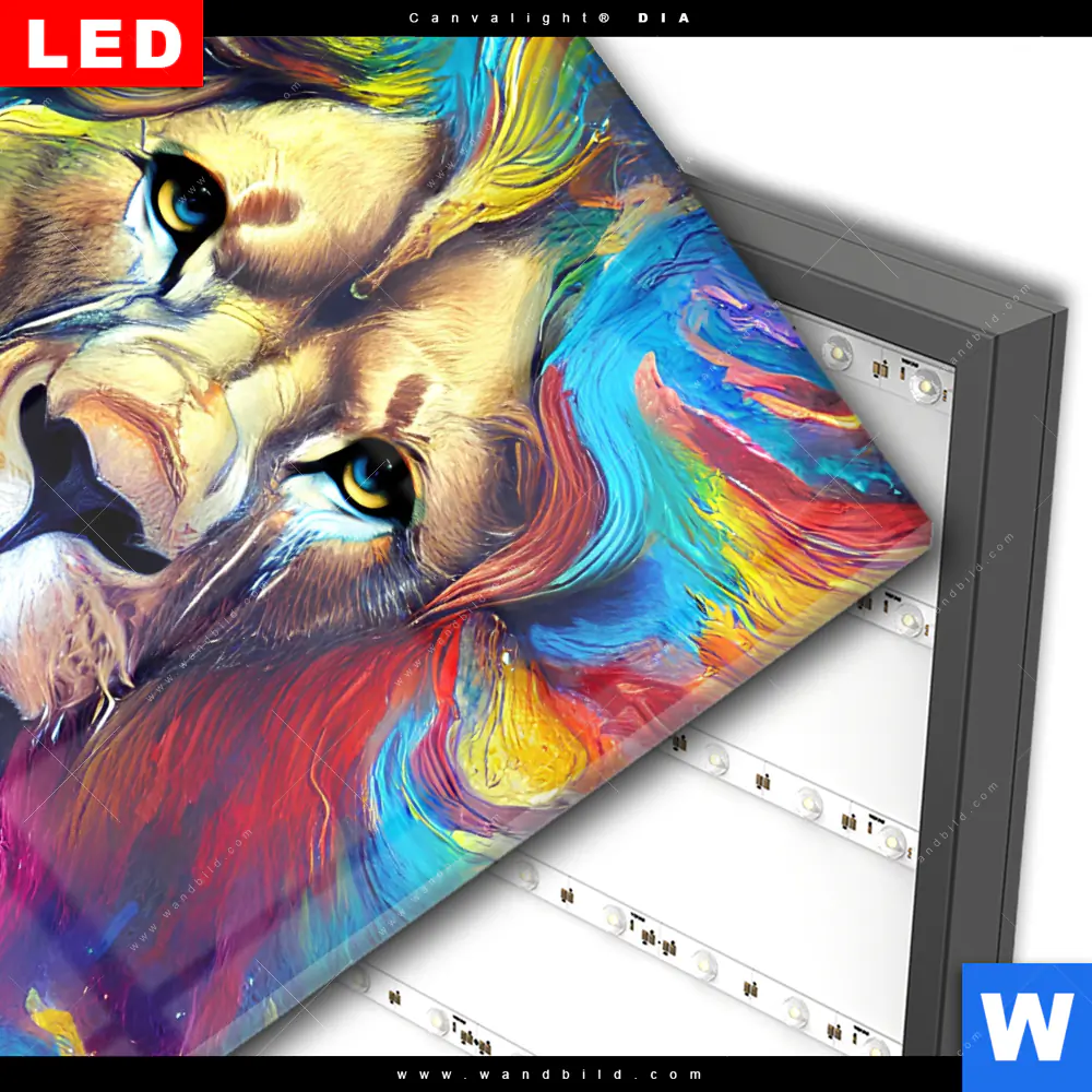 Wechselmotiv Acrylglas Canvalight® DIA | Abstrakter Löwenkopf | Quadrat - Image 3
