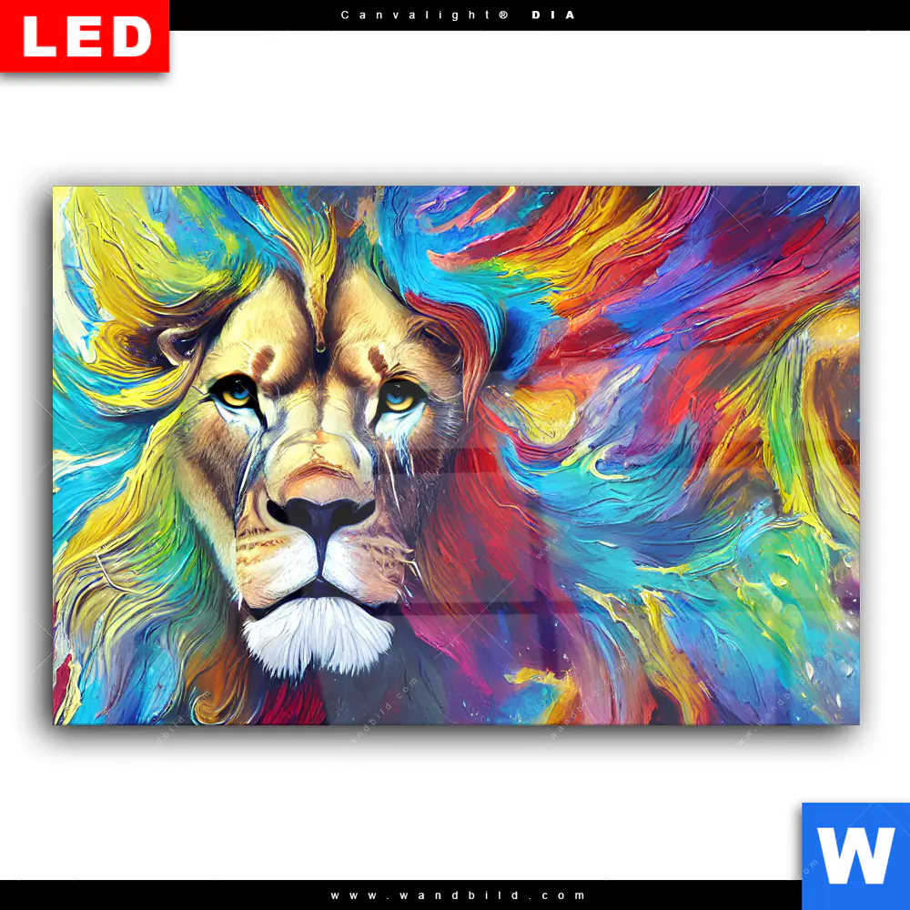 Wechselmotiv Acrylglas Canvalight® DIA | Abstrakter Löwenkopf | Querformat - Image 2