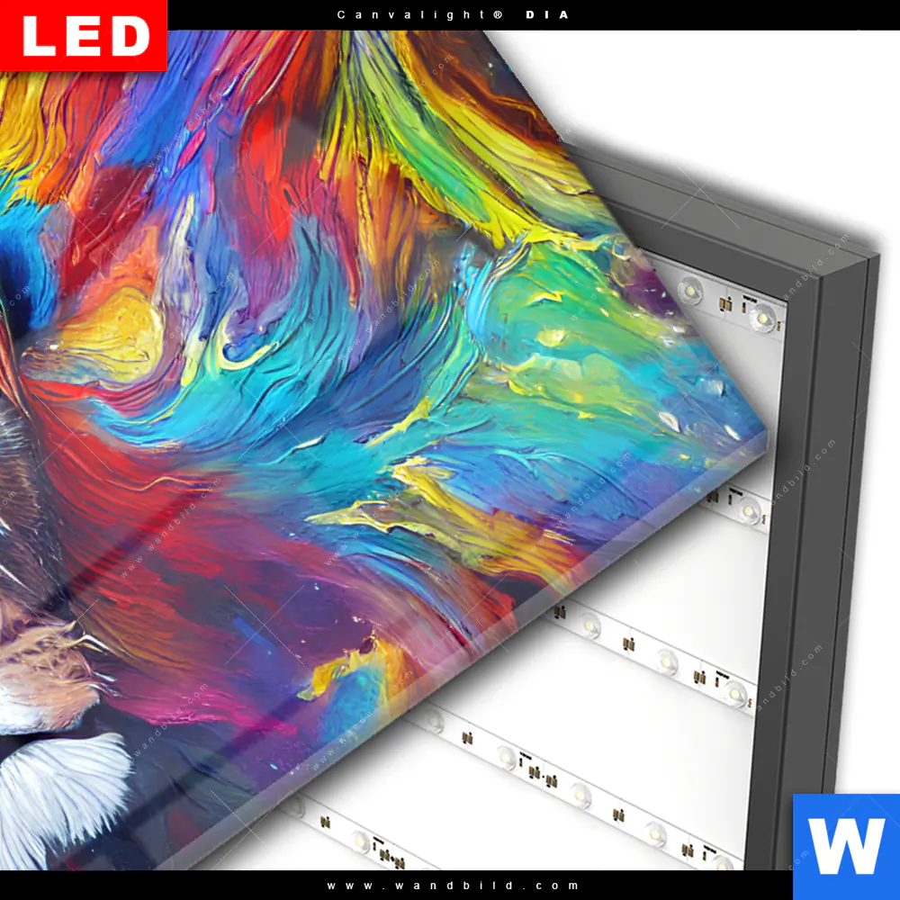 Wechselmotiv Acrylglas Canvalight® DIA | Abstrakter Löwenkopf | Querformat - Image 3